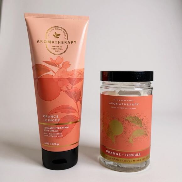 Bath & body works aromatherapy orange + ginger 4.8oz And Lotion Set New - Picture 1 of 2